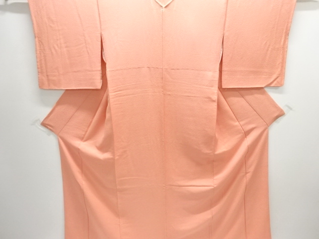 織柄一つ紋色無地着物